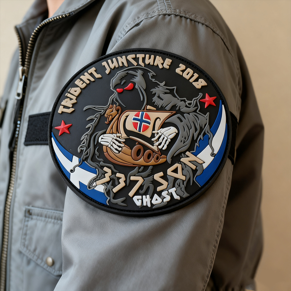 Custom 337 Squadron Greece Ghost 3D PVC Patch Aviation Team Rubber Badge for Jackets Backpacks Uniforms