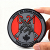 Canada Unity Morale PVC Patch – Red & Grey 3D Rubber Emblem with Maple Leaf Design