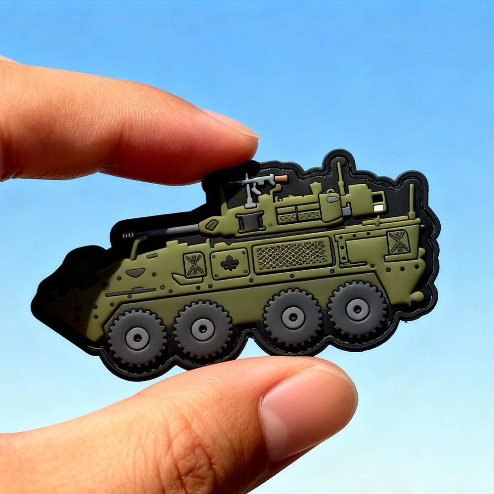 Custom Canada Light Armoured Vehicle PVC Patch – 3D Soft Rubber Tactical Morale Badge with Velcro Backing