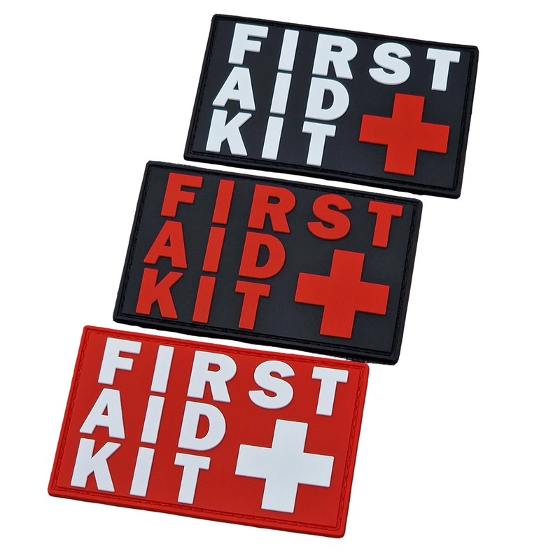 First Aid Kit IFAK PVC Patch Durable Rubber Medical Gear Label with Hook Backing for Outdoor Safety Packs and Bags