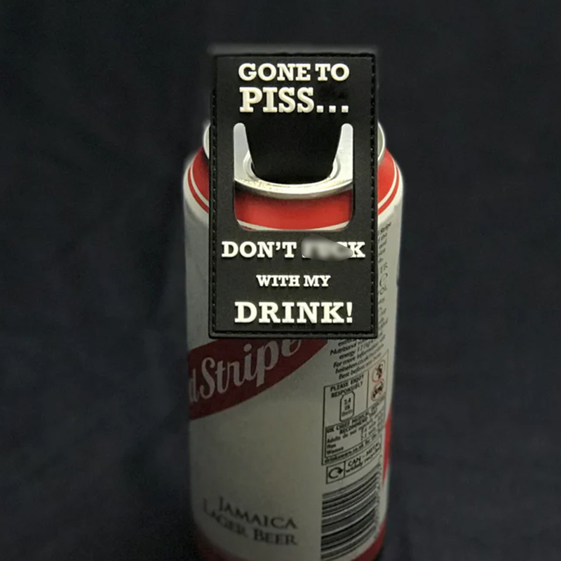 Funny Don't Move With My Drink PVC Patch Custom Soft Rubber Morale Patch Hook and Loop Backing for Bags and Jackets