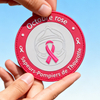 Custom Fight Breast Cancer PVC Patch Pink Ribbon Rubber Badge with Hook Loop for Bags Clothing Accessories