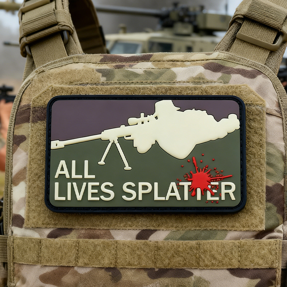 Funny All Lives Splatter PVC Patch – 3D Rubber Hook Loop Badge for Outdoor Packs EDC Gear Accessories