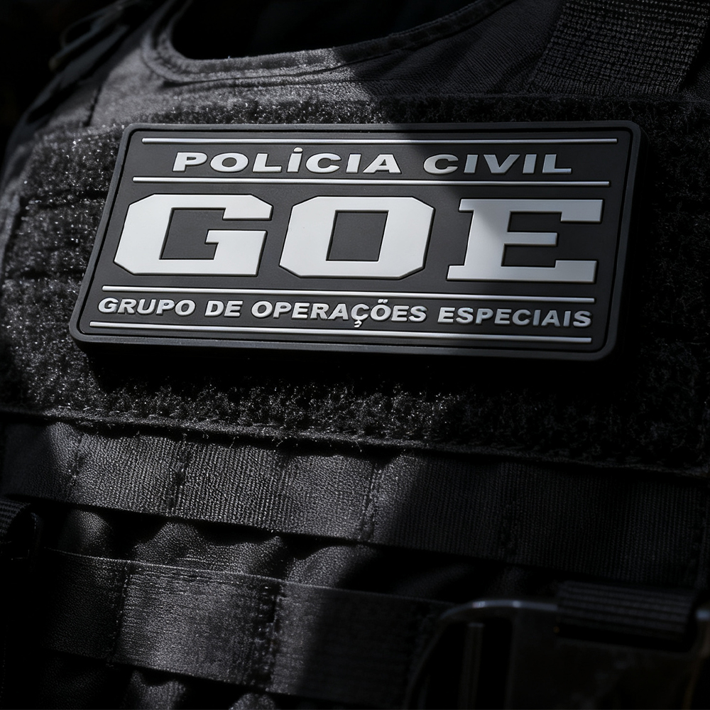 Custom Brazil GOE Emblem PVC Patch 3D Soft Rubber Badge with Velcro Backing for Jackets and Gear