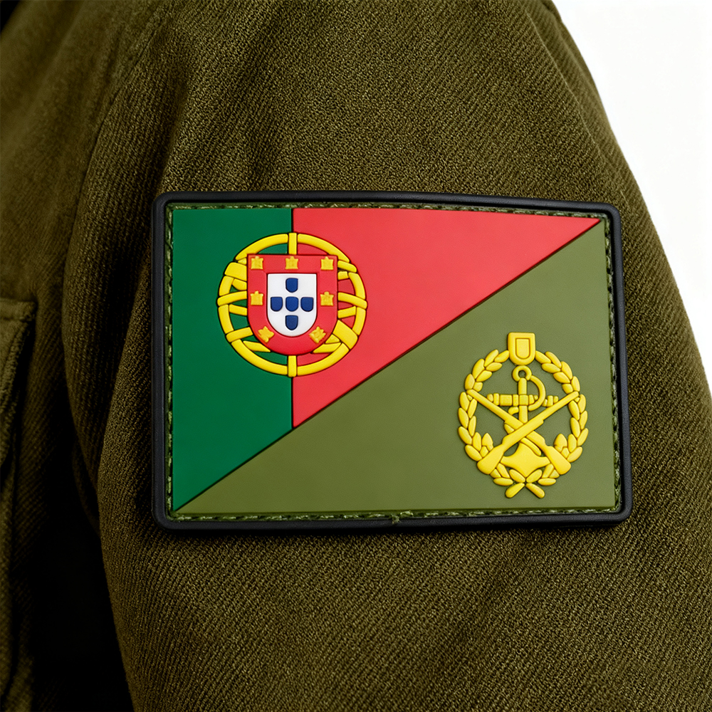 Custom Portugal PVC Patch Marine Corps 3D Soft Rubber Badge with Hook and Loop Backing for Jackets and Gear