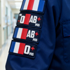 Custom France Flag Blood Type PVC Patch Soft Rubber 3D Embossed Groupe Sanguin Label for Jackets Backpacks and Clothing