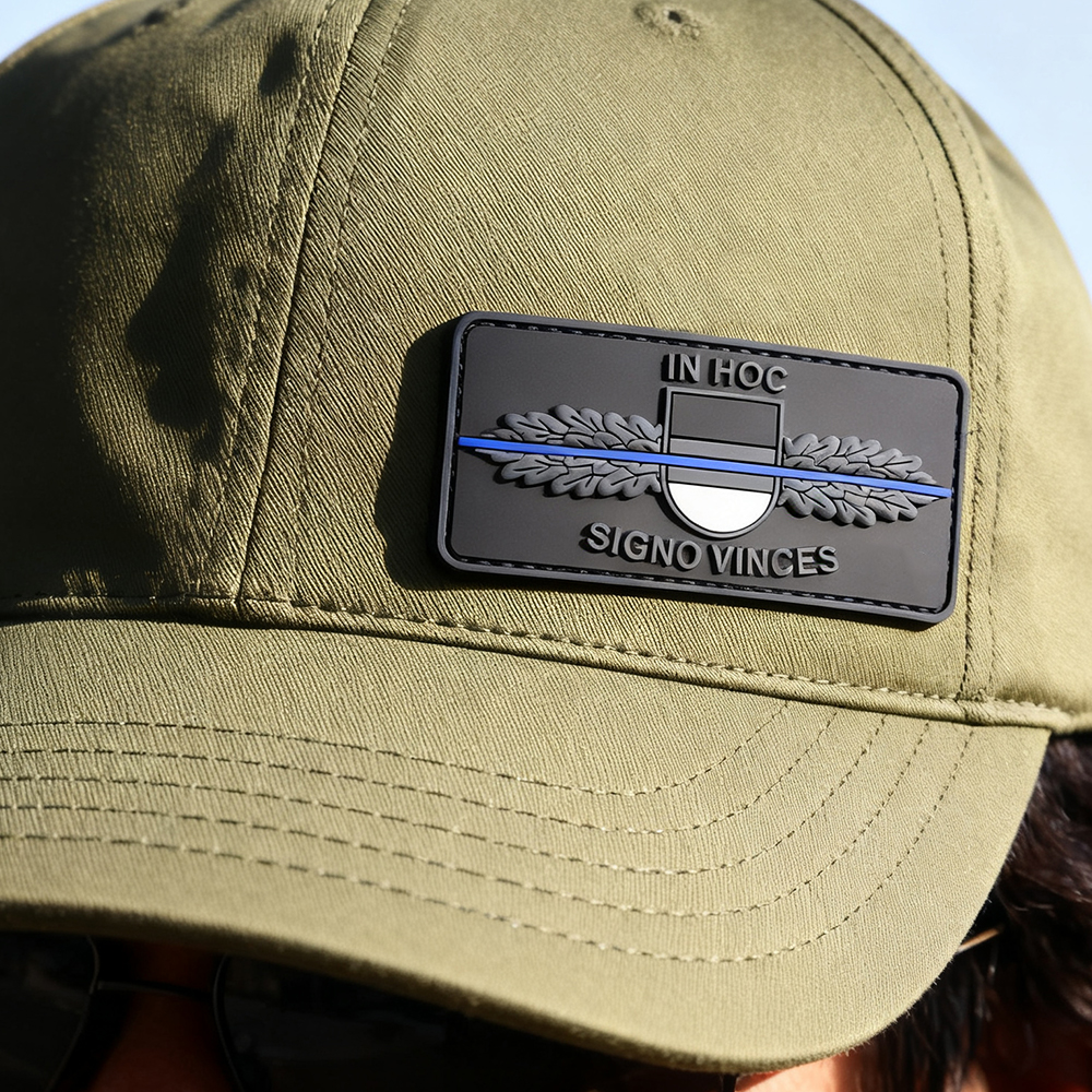 Thin Blue Line Special Edition Custom 3D Soft PVC Rubber Patch Embossed Logo Badge with Hook and Loop Backing