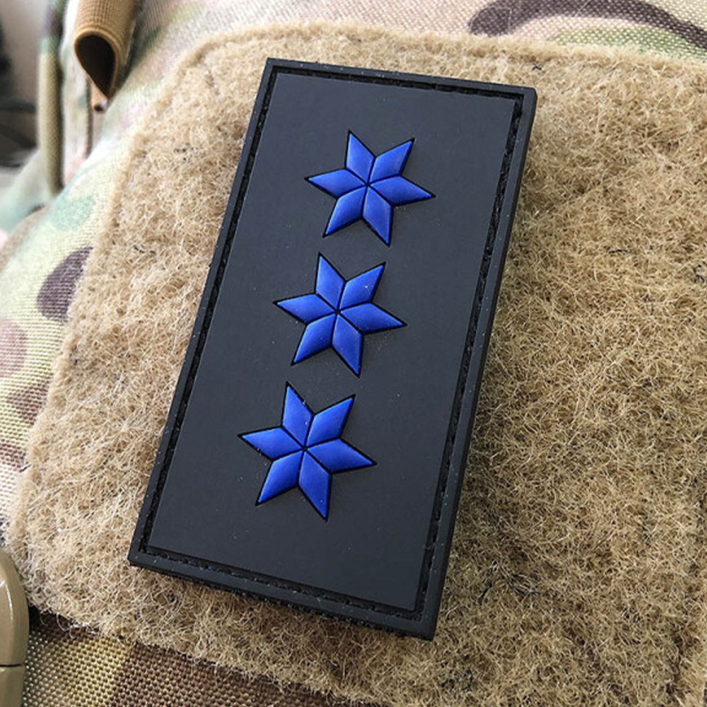 Custom German POM Style PVC Patch Black 3D Rubber Embossed Badge for Jacket Bag or Uniform Decoration