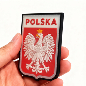Polish Coat of Arms Eagle PVC Patch – Hook-and-Loop 3D Rubber Badge