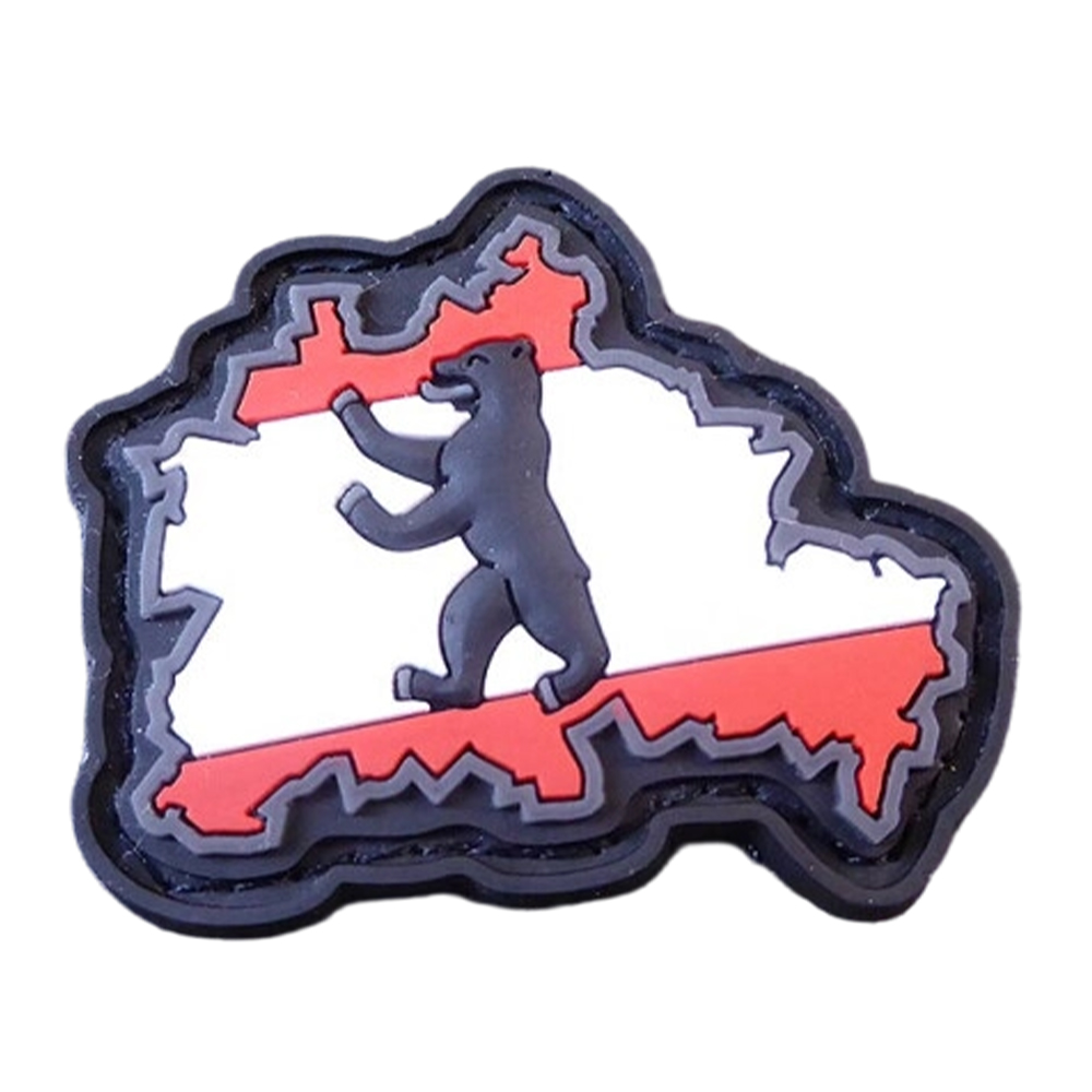 Custom Berlin Winter Christmas 3D PVC Rubber Patch Soft Embossed Holiday Badge for Apparel Bags and Decorations