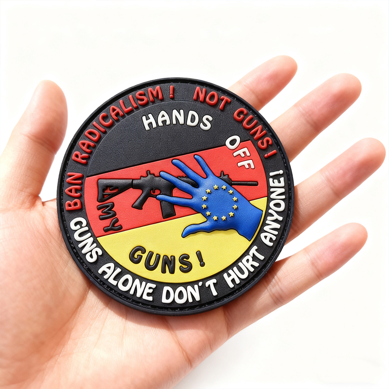 Germany Flag Hands Off My Equipment 3D PVC Rubber Patch Custom Logo Hook Loop Patch for Clothing Backpacks Accessories