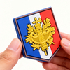 Custom French Shield PVC Patch Soft Rubber Emblem with Hook Loop for Jackets Backpacks Outdoor Gear