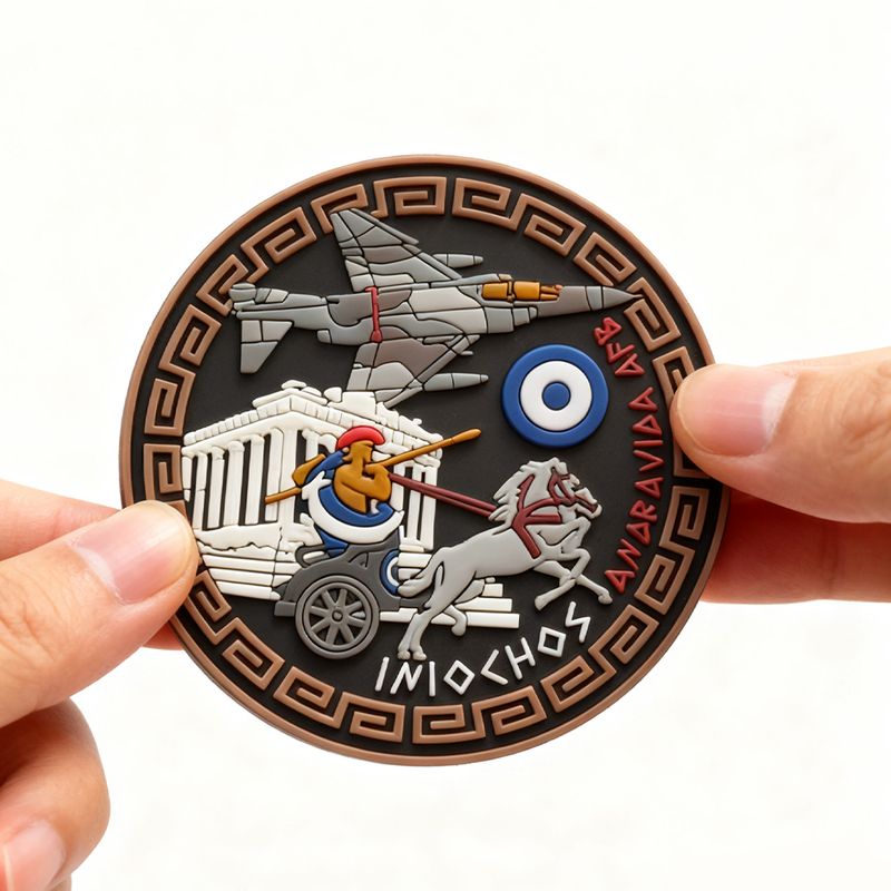 Custom 3D Hellenic Aviation Wings PVC Patch Official Greek Flight Emblem Rubber Badge for Uniforms and Collectors