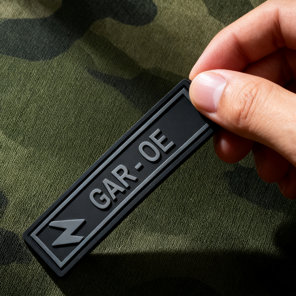 Striped Airgun Function PVC Patch 3D Soft Rubber Badge Hook and Loop Durable Tactical Style Patch