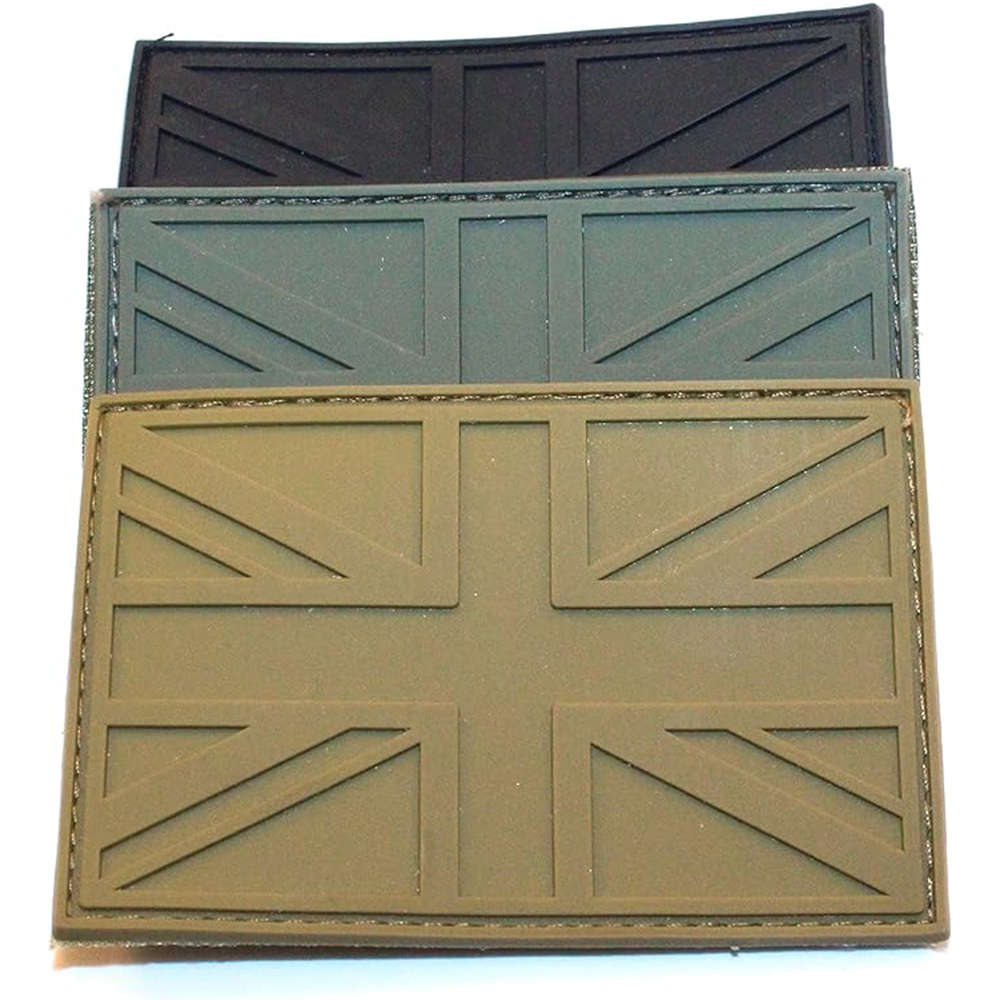 Custom United Kingdom Flag PVC Patch 3D Embossed Union Jack Rubber Label Soft PVC Badge for Jackets Backpacks and Clothing