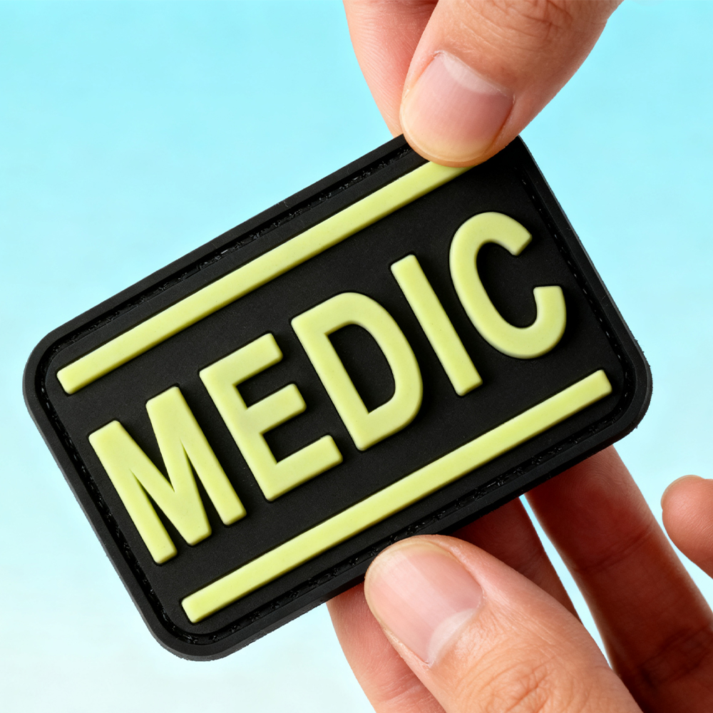 Custom Glow in the Dark “Medic” PVC Patch | 3D Rubber Medical Badge with Velcro for Backpacks, First Aid Kits & Outdoor Gear