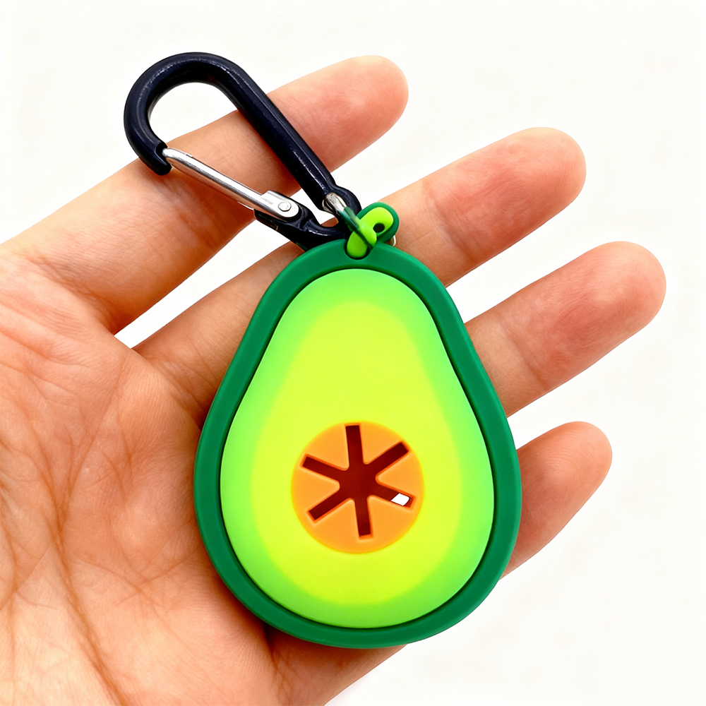 Custom Avocado Corgi PVC Hands-Free Poop Bag Holder Keychain Matching Poop Pal Clip Waste Bag Pet Accessory