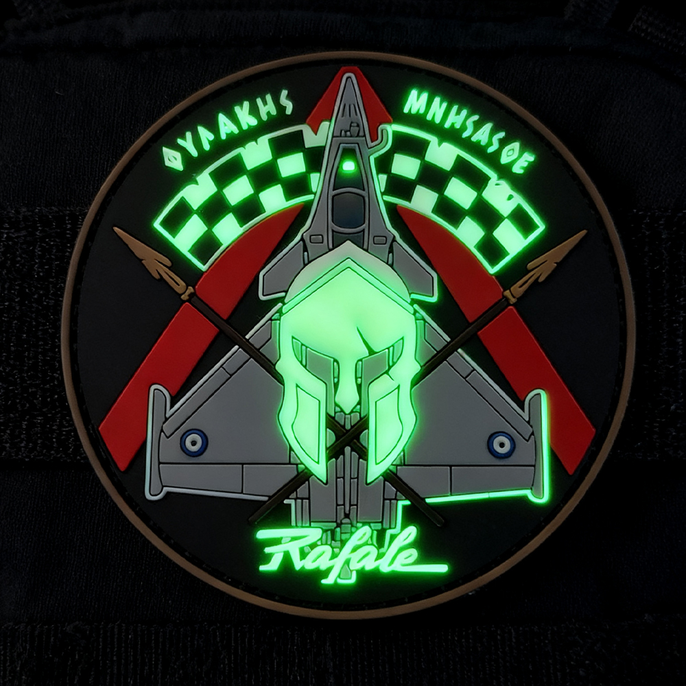 Custom Glow in the Dark 3D PVC Patch Soft Rubber Emblem with Hook and Loop