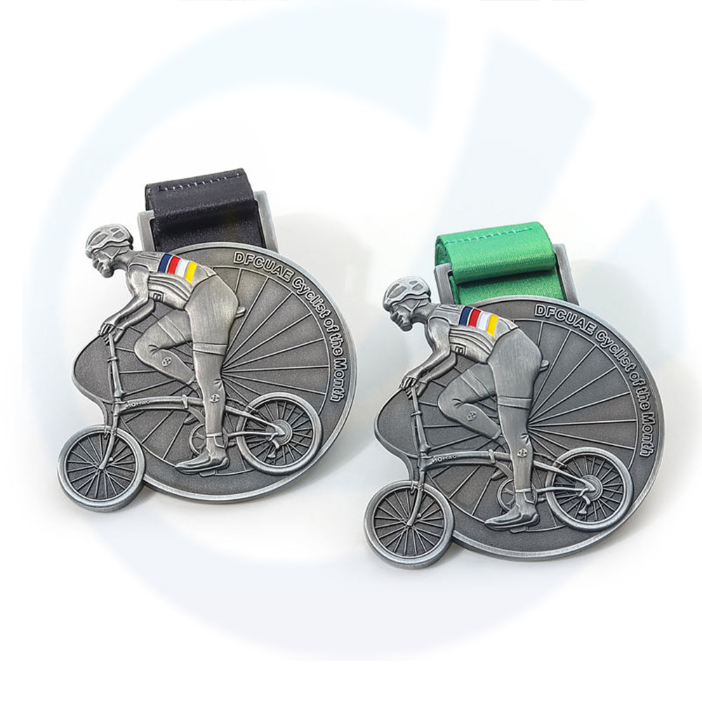 Blank metal 3d sport race riding Bike Ride bicycle cheap custom award cycling medal with ribbon