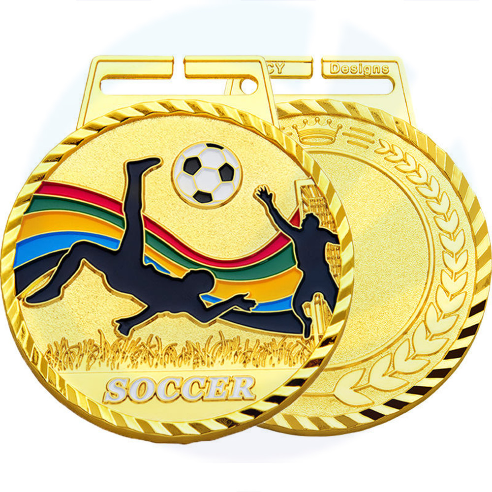 Factory Manufactures Metal 3d Soft Enamel Custom Sport Medals Football Soccer Basketball Gold Silver Award Medal