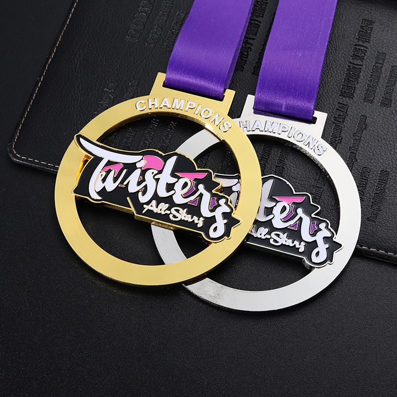 Soccer award custom metal zinc alloy 3D gold sliver brass sports football basketball marathon running track and field medal with ribbon
