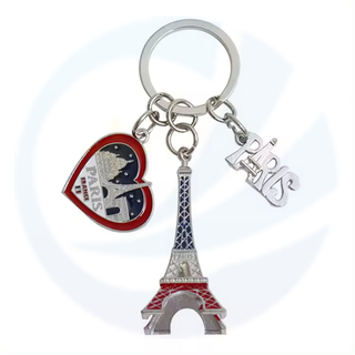 2D 3D Key Ring Paris 2024 Logo Metal Tourist Souvenir Keychain 