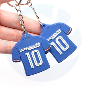 Customized Cartoon Sports T-Shirt Plastic Rubber Key Ring