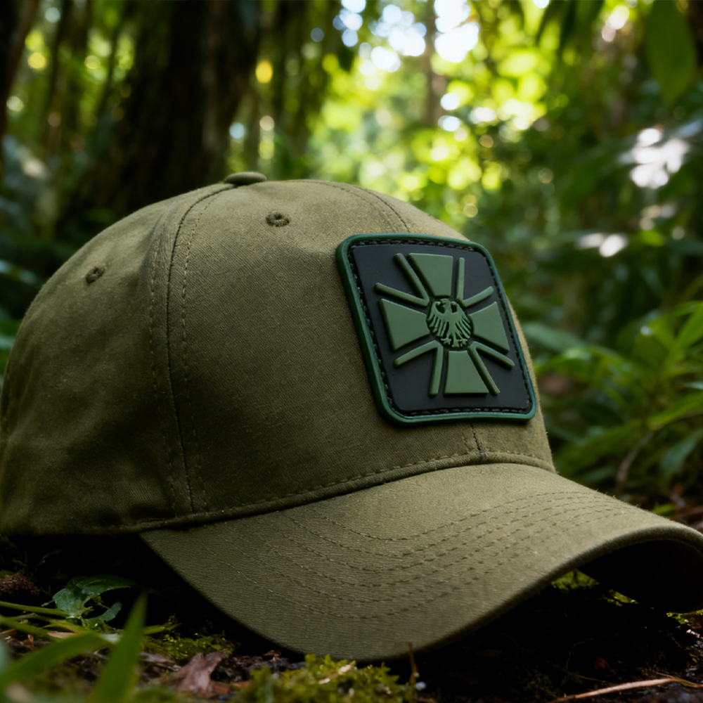 German Veteran Style PVC Patch Durable Soft Rubber Badge Tribute Emblem with Hook Backing for Apparel Gear and Accessories