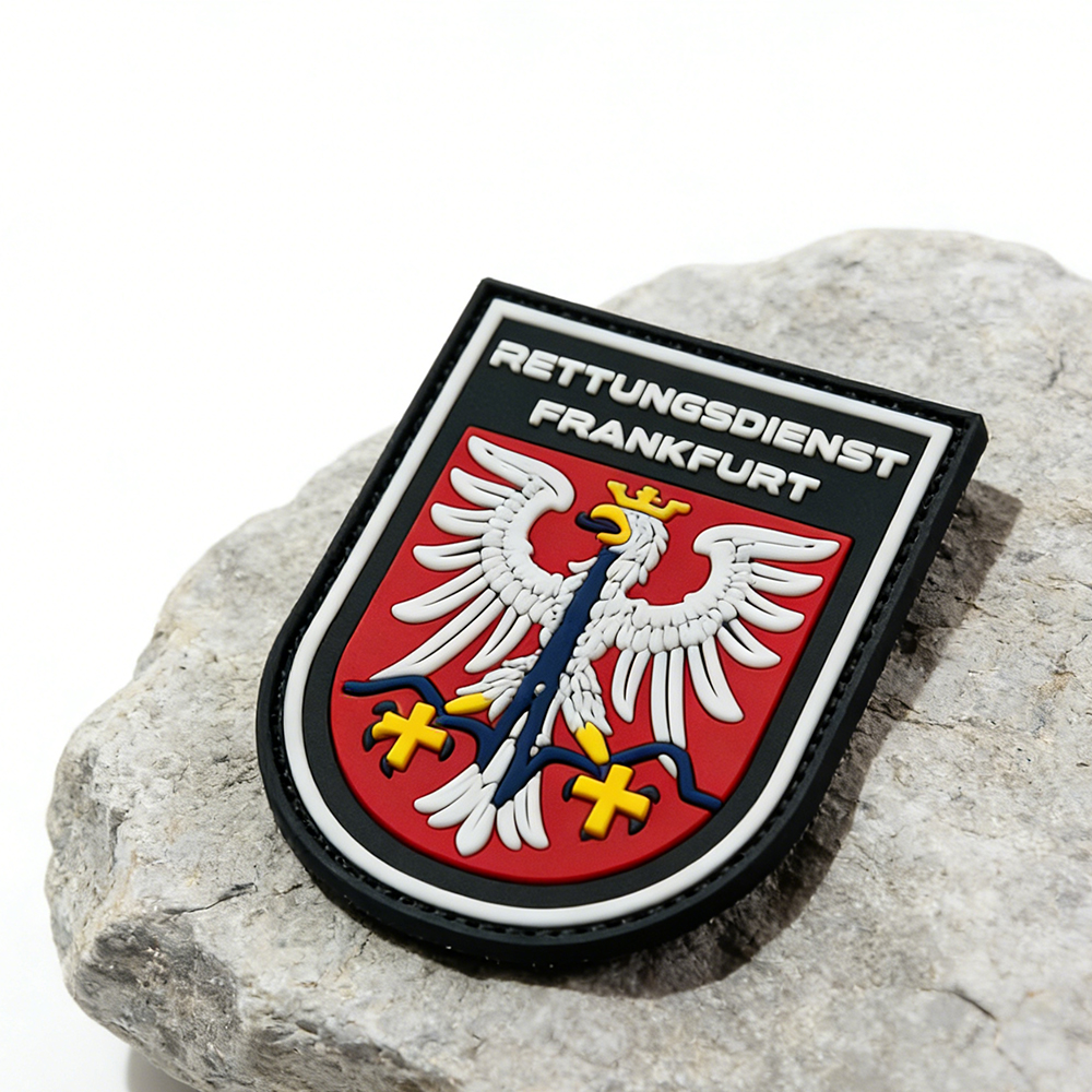 Frankfurt Germany Rettungsdienst Soft PVC Patch Durable Rubber Rescue Badge Germany City Emblem for Jackets Backpacks Gear