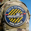 Turkish Aviation Style PVC Patch Round Design Yellow Black Warning Stripes Turkey Inspired Rubber Morale Patch