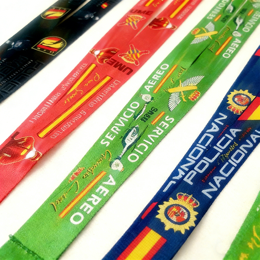Spanish National Police Custom Lanyard with Logo for ID Card and Keychain Uniform Use