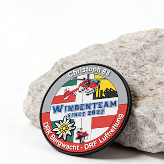 Germany Christoph 83 Windenteam PVC Patch DRK Bergwacht DRF Luftrettung Custom Soft Rubber Rescue Emblem Since 2022