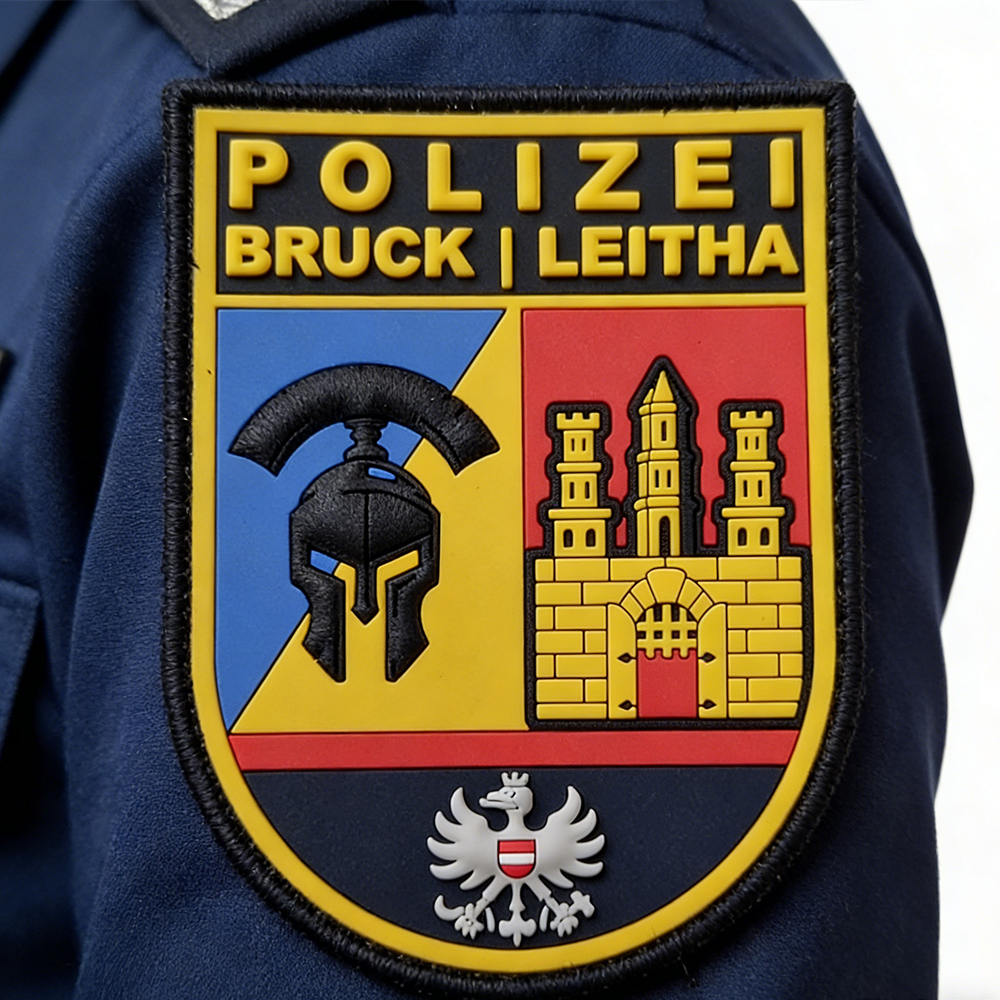 Austria Bruck an der Leitha PVC Patch Custom Regional Emblem Soft Rubber Badge for Clothing Bags Gear Decoration