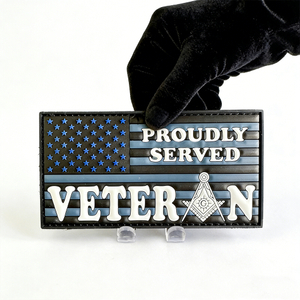Patriotic Masonic Veteran PVC Patch Custom Morale Patch Soft Rubber Emblem for Hats Bags Jackets