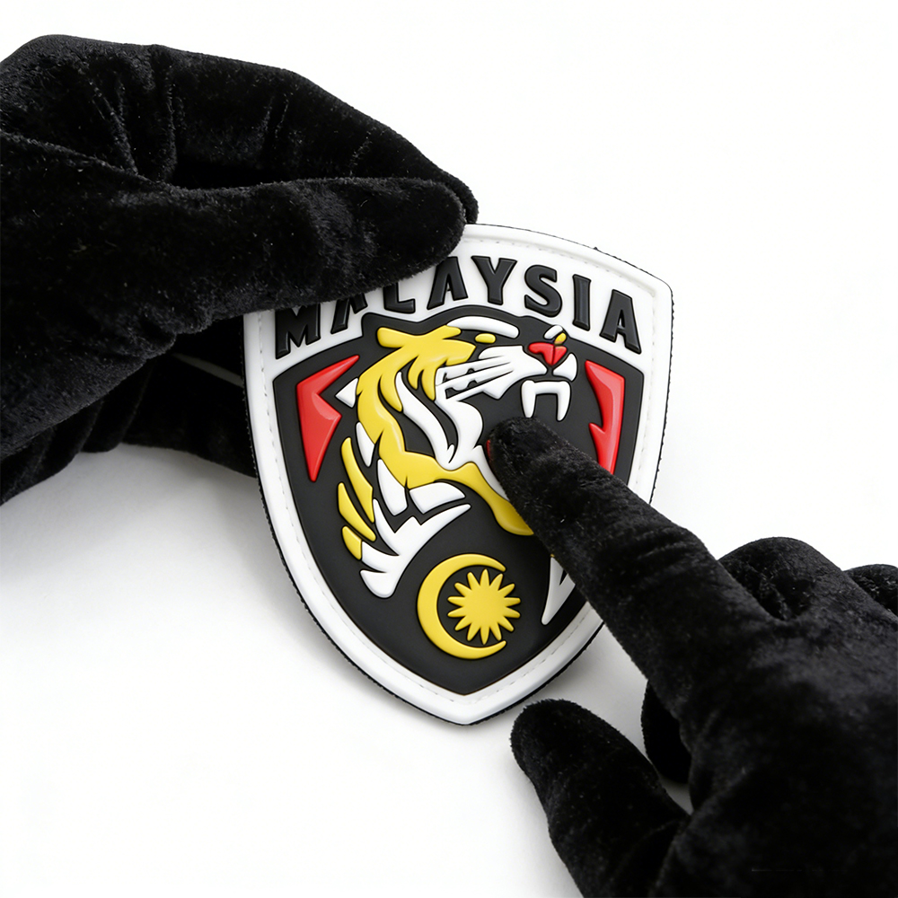 Malaysia Tiger Emblem PVC Morale Patch Custom Soft Rubber Malaysia National Style Patch for Bags Hats Gear