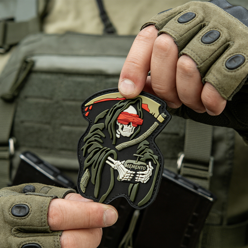 Europe Grim Reaper Style PVC Morale Patch Custom 3D Soft Rubber Patch Dark Theme Collectible Design