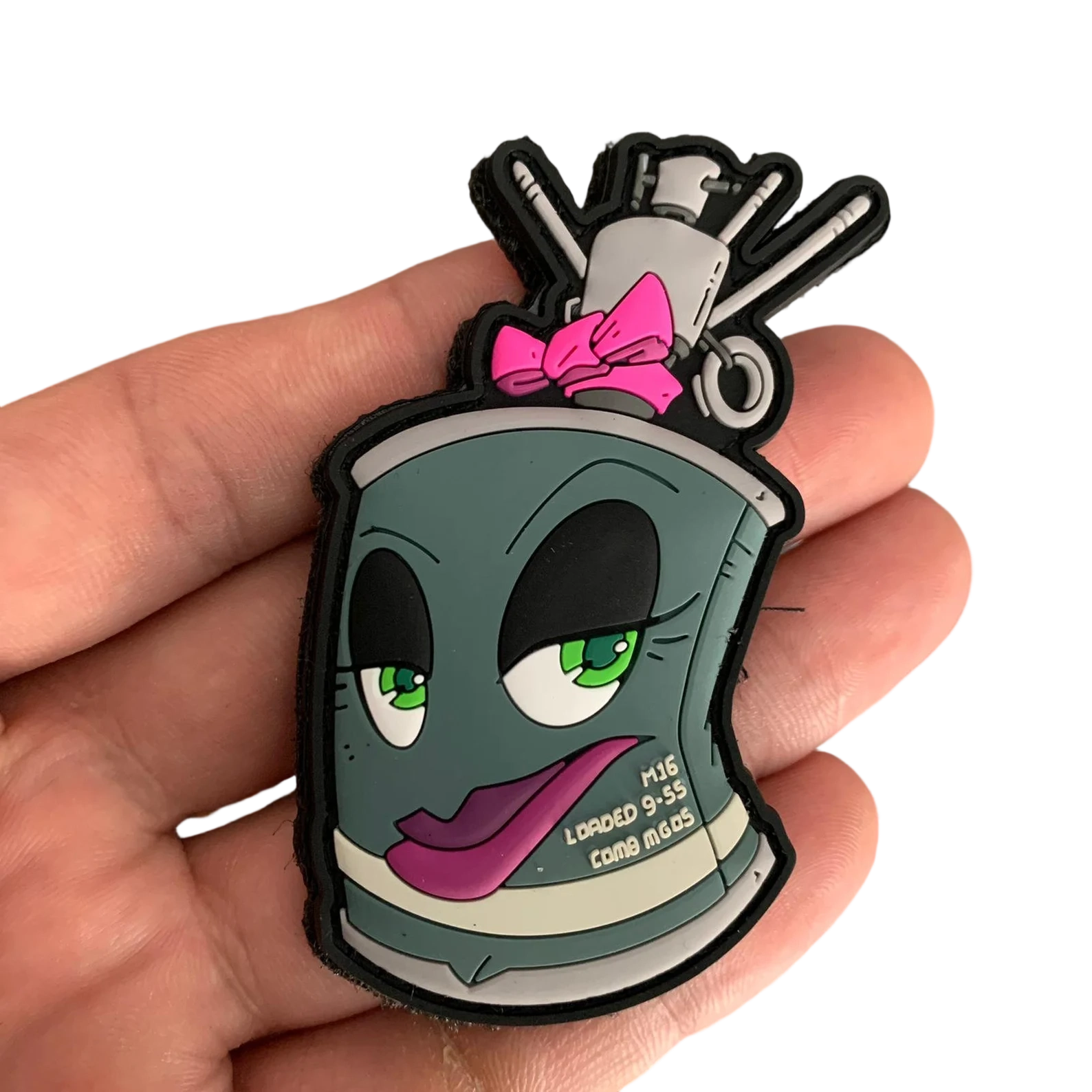 Cartoon Canister Character PVC Patch Funny Morale Style Soft Rubber Patch for Backpacks Vests Hats and Collection Display