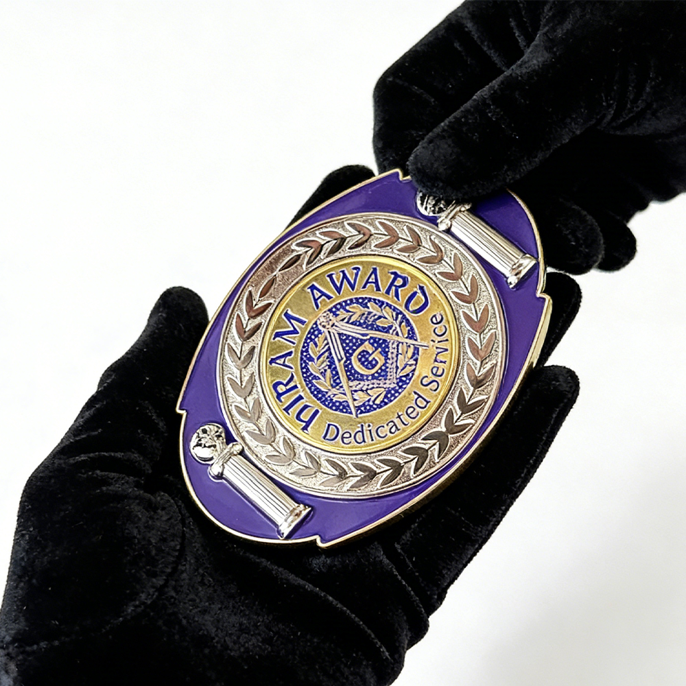 Philippines Pinoy Masons Metal Enamel Wide Belt Buckle Classic Craft Buckle for Formal Wear and Collector Display