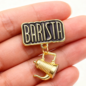 New Product Creativity Barista Apron Brooch Pin Fashion Coffee Pot Coffee Bean Enamel Pin Coffee Accessories Gift Lapel Pin