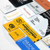 Factory Price Private Woven Damask Satin Brand Tags Custom Logo Tag Etiquette Personalise Vetement Woven Label For Clothes Print