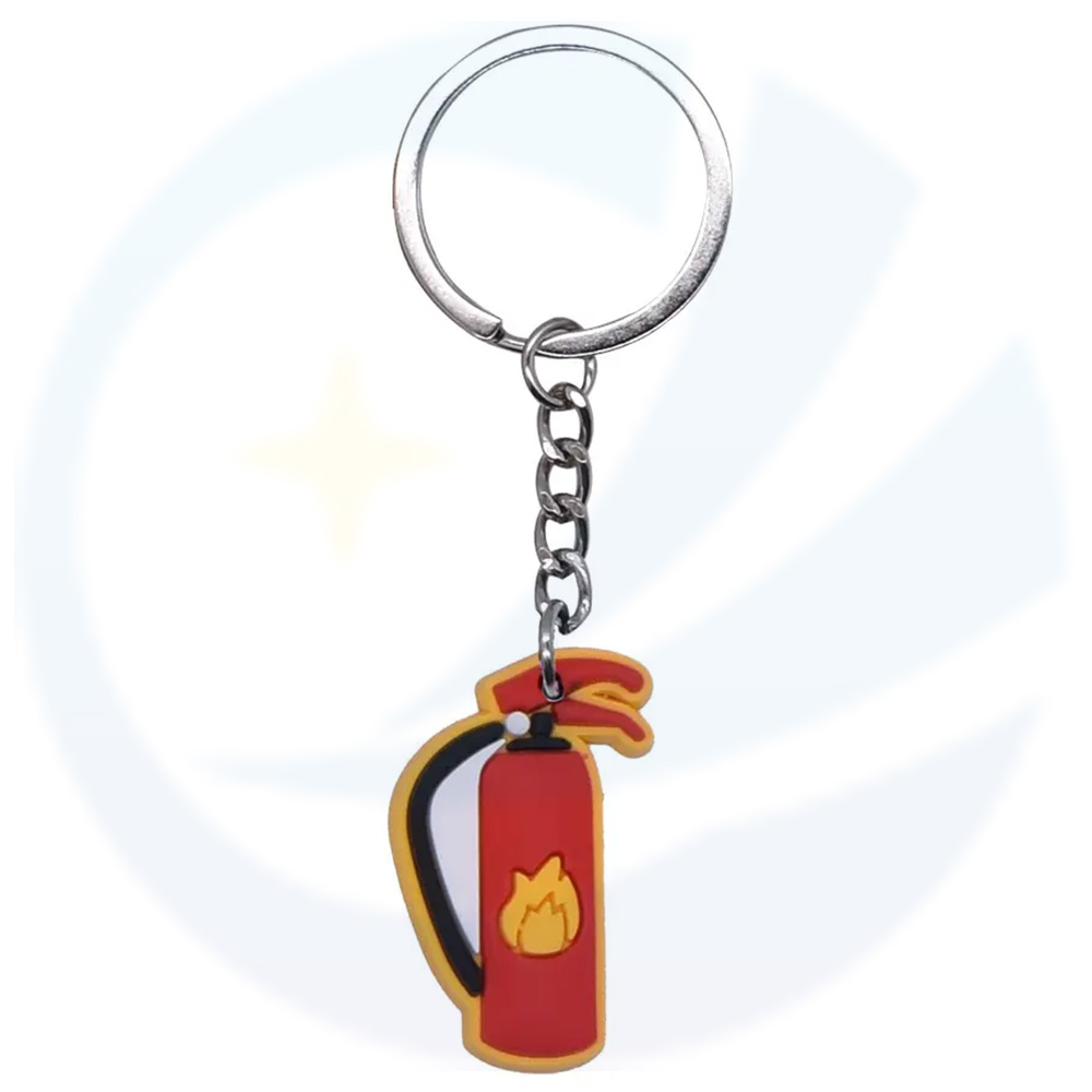 High quality Firefighter Series key chain Custom 3D rubber keychain cute car keychains