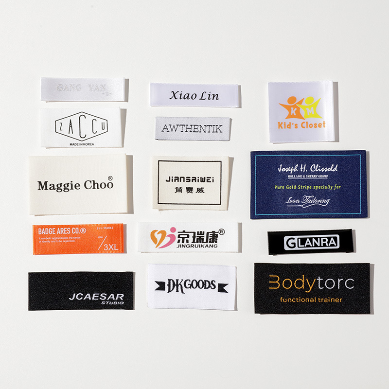 Custom t Shirt jeans bag Cloth Private Brand Logo Tag Textile Neck Fabric Luxury High Density Garment Woven Labels For Clothing