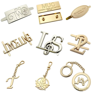 Clothing accessory custom engraved brand logo sew metal labels tag for garments / swimwear