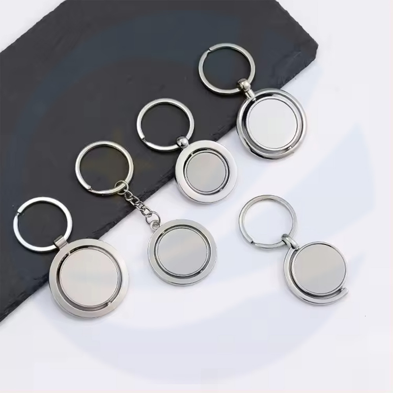 Metal Blank Sublimation Rotary spin Keychain