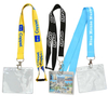 Custom Soft Plastic Id Working Name Badge Pvc Card Holder with Neck Strap Polyester Lanyard
