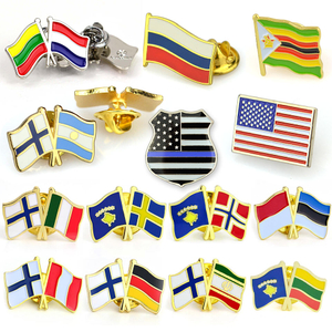 Wholesale Manufacture Customize Logo Brooch Custom Blank Metal Enamel Country Flag Badge Lapel Pin
