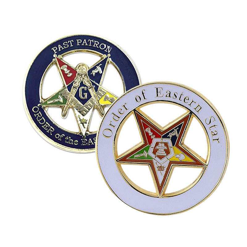 custom masonic Order of the Eastern Star badge lapel pins
