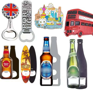 Fridge Magnet with Beer Bottle Opener Decoration Manufacturer Custom Personalized Designs Magnetic Logo Metal Zinc Alloy Medium