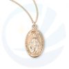 16 Kt Gold Over Sterling Silver Oval Miraculous Medal