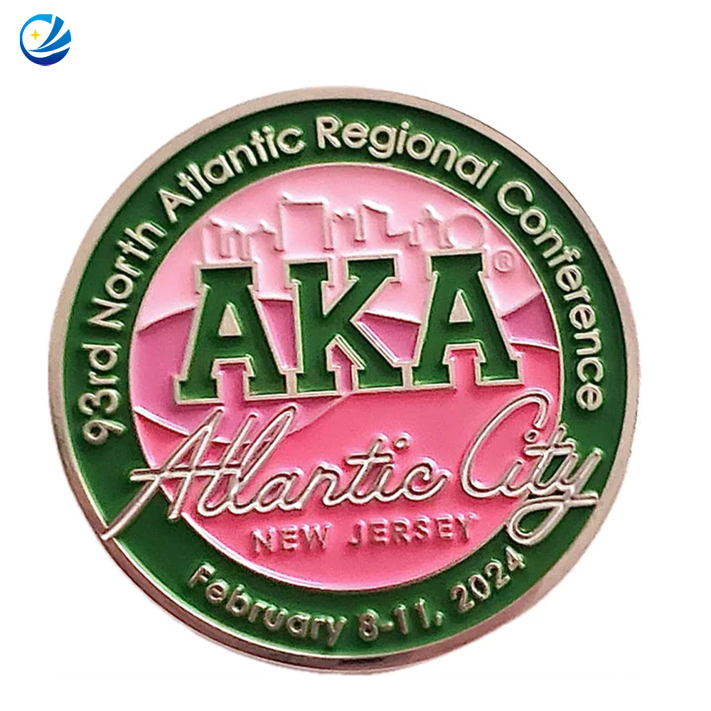 Custom Souvenir Metal Alpha Kappa Alpha Sorority keychain Fashion jewelry lapel pins badge